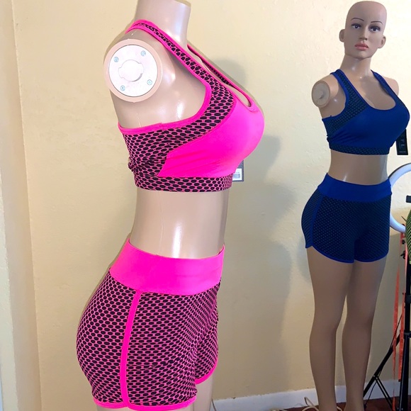 Two piece Outfit Yoga Short Set Workout Gym - Picture 2 of 8